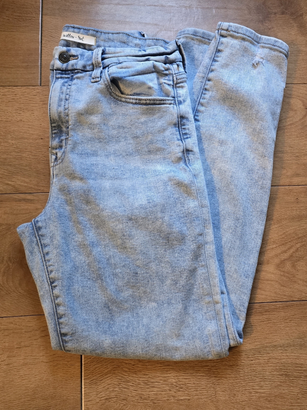 Women’s Straight Leg Light Blue Jeans - Willow & Root High Rise Mom Size 29